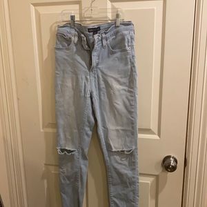 Sz 27 J Crew light blue distressed cropped jeans   448